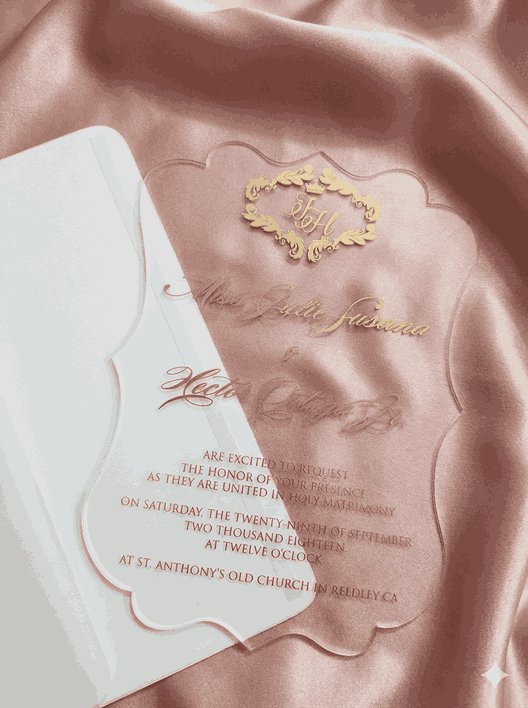 Clear Acrylic Wedding Invitation: Die Cut Design Acrylic Invite