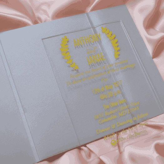 Minimalist Clear Acrylic Wedding Invitation