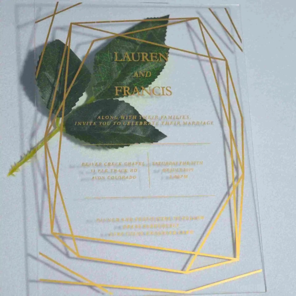 Minimalist Clear Acrylic Wedding Invitation Modern Acrylic Invites (2)