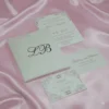 Minimalist Silk Wedding Invitation Folio with Embroidered Monogram (2)