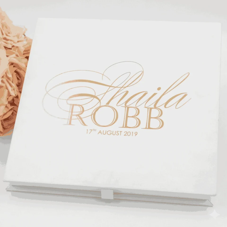 Minimalist Wedding Invitation Boxes with Clear Acrylic Card