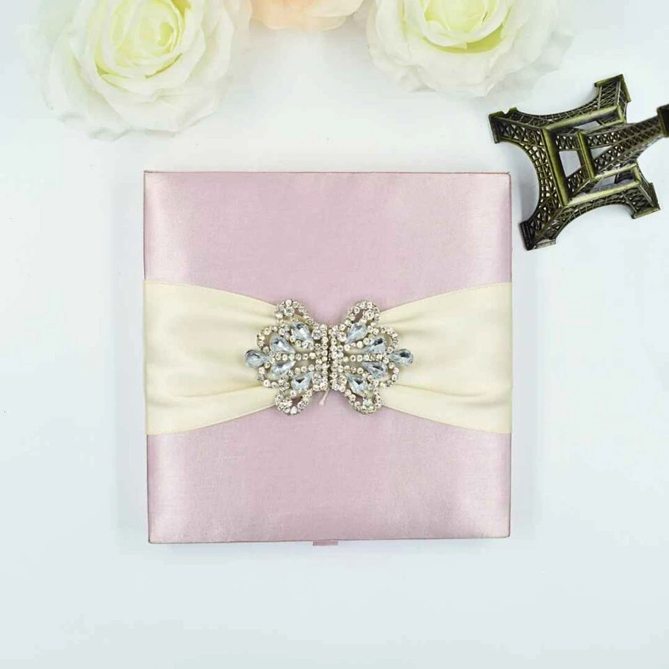Pink Satin Wedding Invitation Box: Boxed Invites