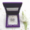 Purple Silk Wedding Invitation Box With Rhinestone Crystal Brooch (4)