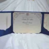 Royal Blue Satin Wedding Invitation Folio with Custom Monogram (1)