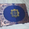 Royal Blue Satin Wedding Invitation Folio with Custom Monogram (6)