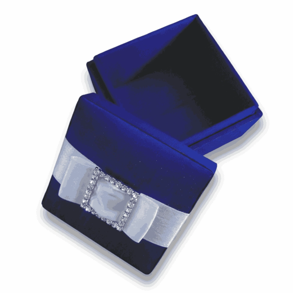 Royal Blue Silk Wedding Favor Box