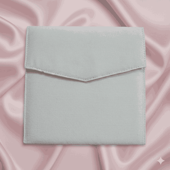 Ivory Silk Envelope Pocket with Magnetic Closure Flap