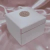 Silk Wedding Favor Box with Gold Brooch Embellishment (2)