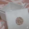 Silk Wedding Favor Box with Gold Brooch Embellishment (4)