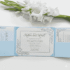 Silk Wedding Invitation Folio - Daisy Aqua (8)