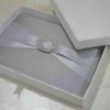 Silver Silk Wedding Invitation Folio Hardcover Trifold Jacket Invite (1)