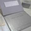Silver Silk Wedding Invitation Folio Hardcover Trifold Jacket Invite (2)