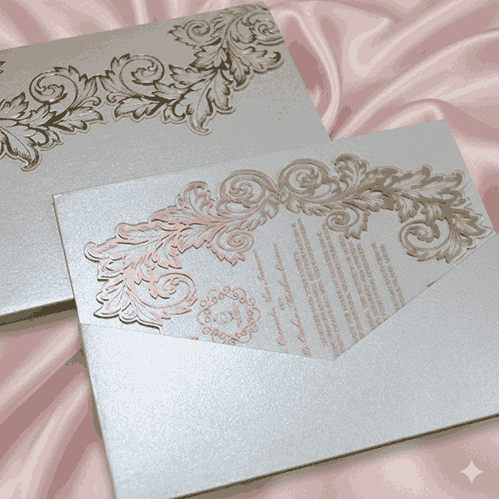 Clear Acrylic Wedding Invitation With Pocket Holder