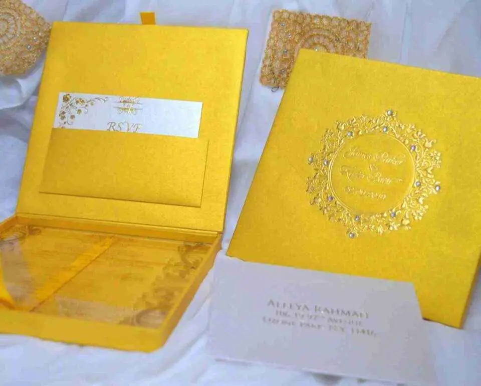 Wedding Invitation Box with Custom Foil Monogram & Acrylic Invite