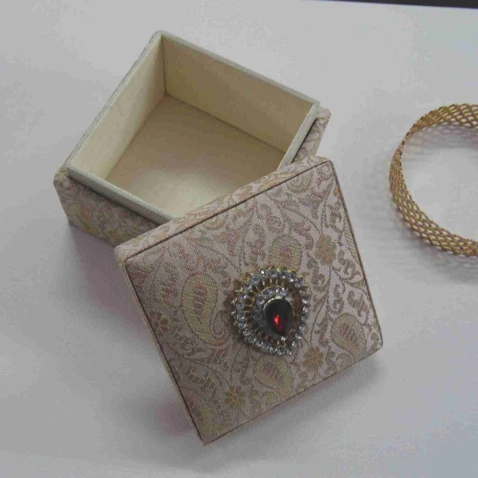 Wedding Party Favor Box in Brocade Silk