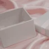White Silk Wedding Favor Box with Satin Ribbon & Crystal Brooch (1)