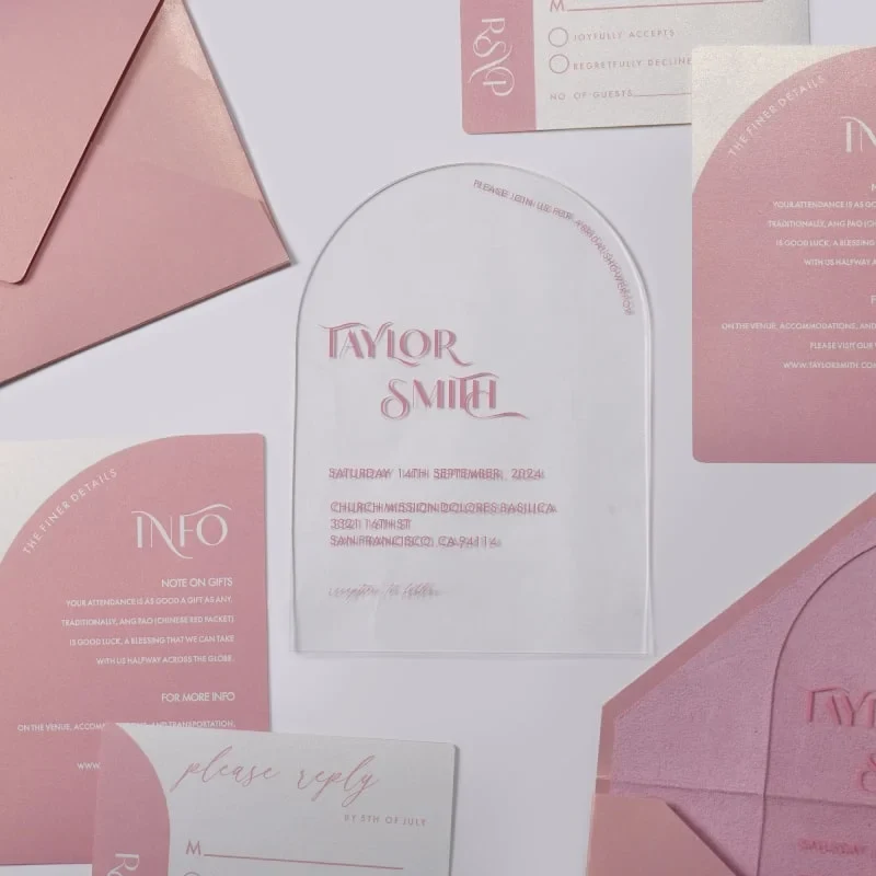 Clear Acrylic Bridal Shower Invitation