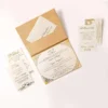 Embellished Gold Silk Wedding Invitation Folio with Pearl Brooch (4)