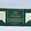 Emerald Green Velvet Wedding Invitation Folio with Custom Foil Monogram & Acrylic Invite (2)