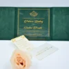 Emerald Green Velvet Wedding Invitation Folio with Custom Foil Monogram & Acrylic Invite (3)