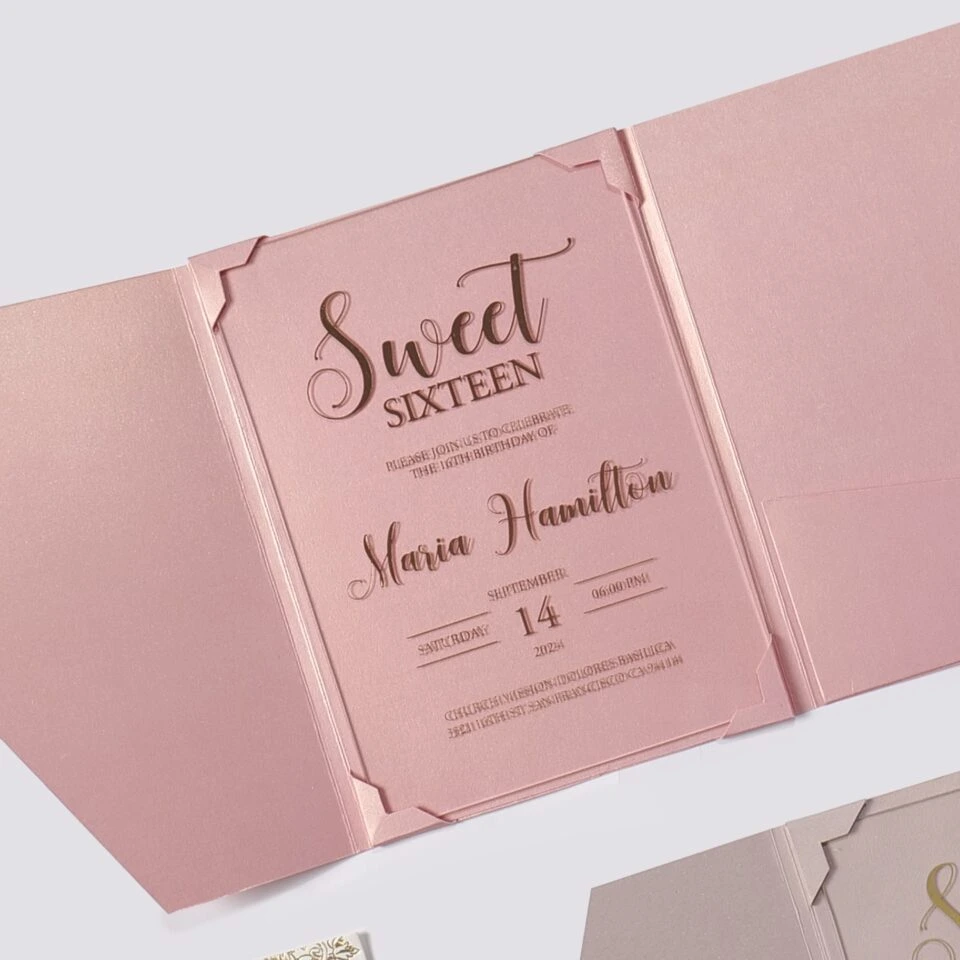Sweet Sixteen Clear Acrylic Invitation With Foil Print