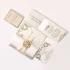 White Satin Wedding Invitation Folio With Pearl Embelishment Brooch (2)