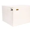 Ivory velvet (suede) Higed Bridal Lehenga Box. Box is crafted from a rigid MDF core & Equipped with premium gold handles.