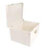Ivory velvet (suede) Higed Bridal Lehenga Box. Box is crafted from a rigid MDF core & Equipped with premium gold handles.