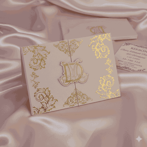 Rose Gold Wedding Invitation Folio with Acrylic Invite