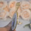 Gold Mirror Acrylic Save the Date Card with Diamond Ring Design.