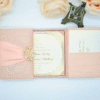 Pink Folio Invitation With Rhinestone Brooch