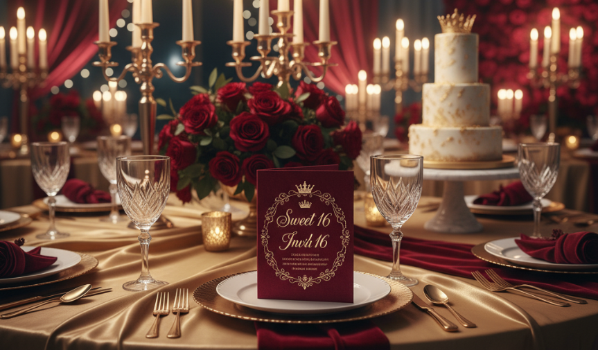 Velvet Sweet 16 Invitation to Your Party Décor