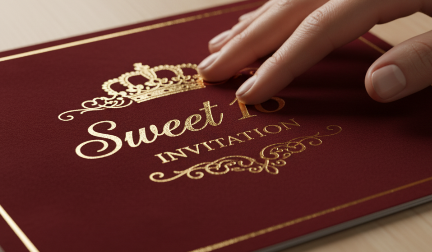 Velvet Sweet 16 Invitations