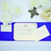 Luxurious Royal Blue Silk Wedding Invitation Folio with Royal Blue Ribbon (2)