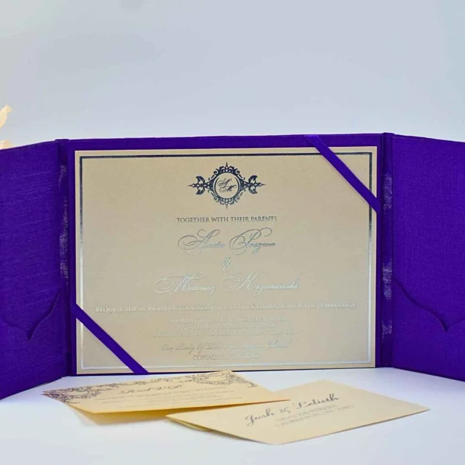 Acrylic Gate-Fold Wedding Invitation