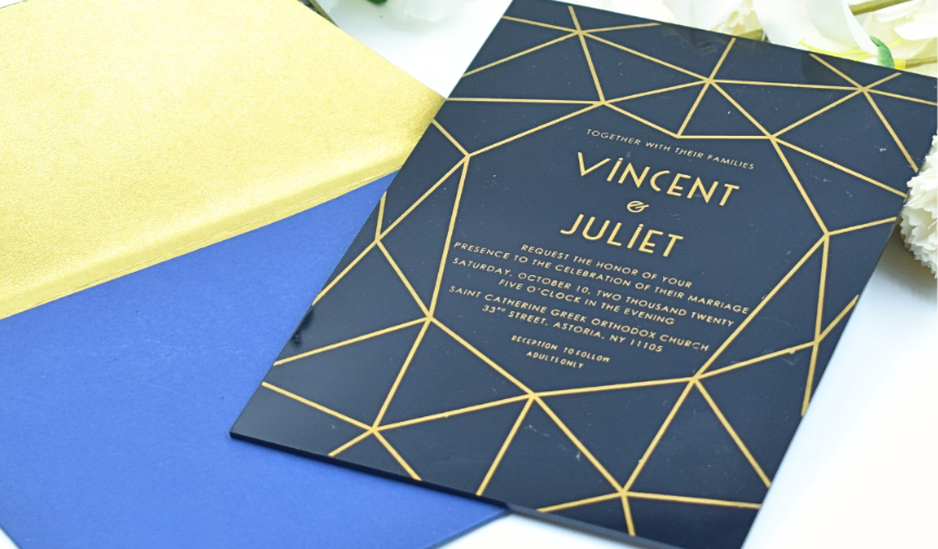 plexi wedding invitations