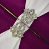 Burgundy Satin Wedding Invitation Folio With Crystal Rhinestone Brooch (3)