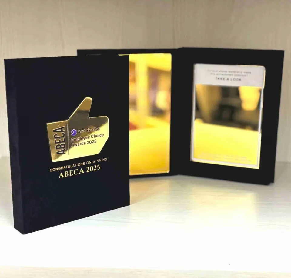 Custom Luxury Velvet Award Box with Gold Mirror Acrylic Plaque • Employee Excellence Awards for Corporate Gala (3)