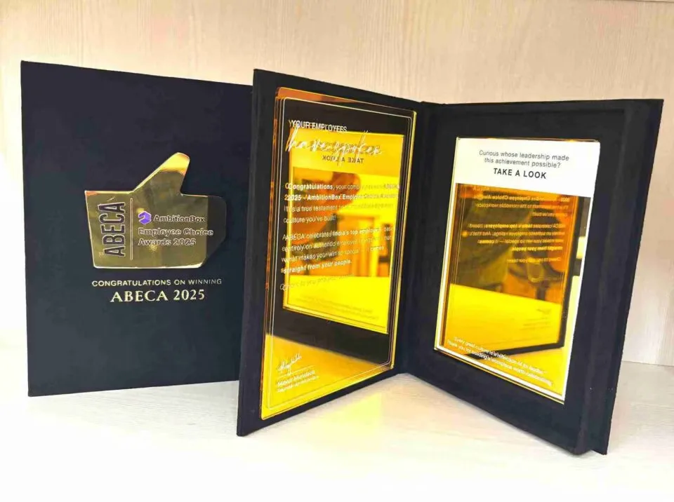 Custom Luxury Velvet Award Box with Gold Mirror Acrylic Plaque • Employee Excellence Awards for Corporate Gala (7)