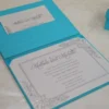 Embellished Green Silk Wedding Invitation Folio with Starfish Brooch (1)