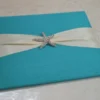 Embellished Green Silk Wedding Invitation Folio with Starfish Brooch (2)