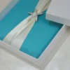 Embellished Green Silk Wedding Invitation Folio with Starfish Brooch (3)