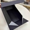 Flat-pack foldable rigid box design for luxury packaging storage.