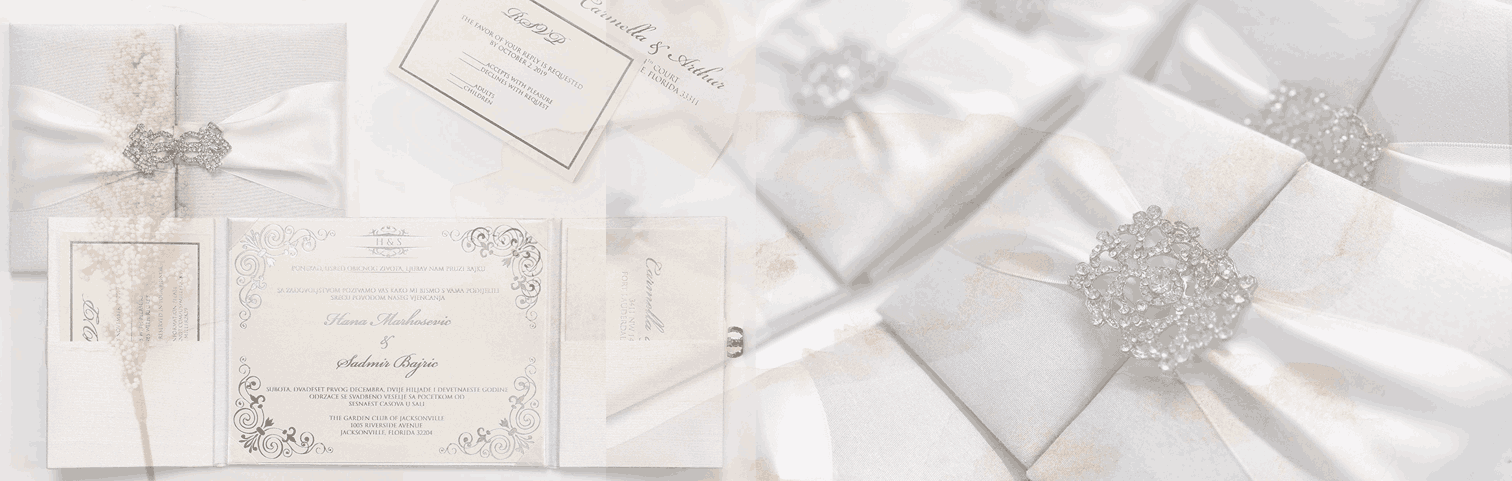 silk folio wedding invitation