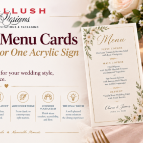 Wedding Menu Cards: One Per Guest or One Acrylic Sign Per Table?