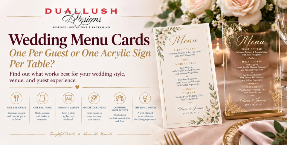 Wedding Menu Cards